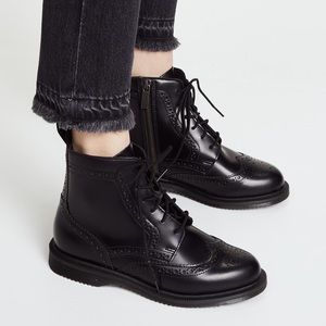 Dr. Martens Delphine Boot Black Polished Smooth